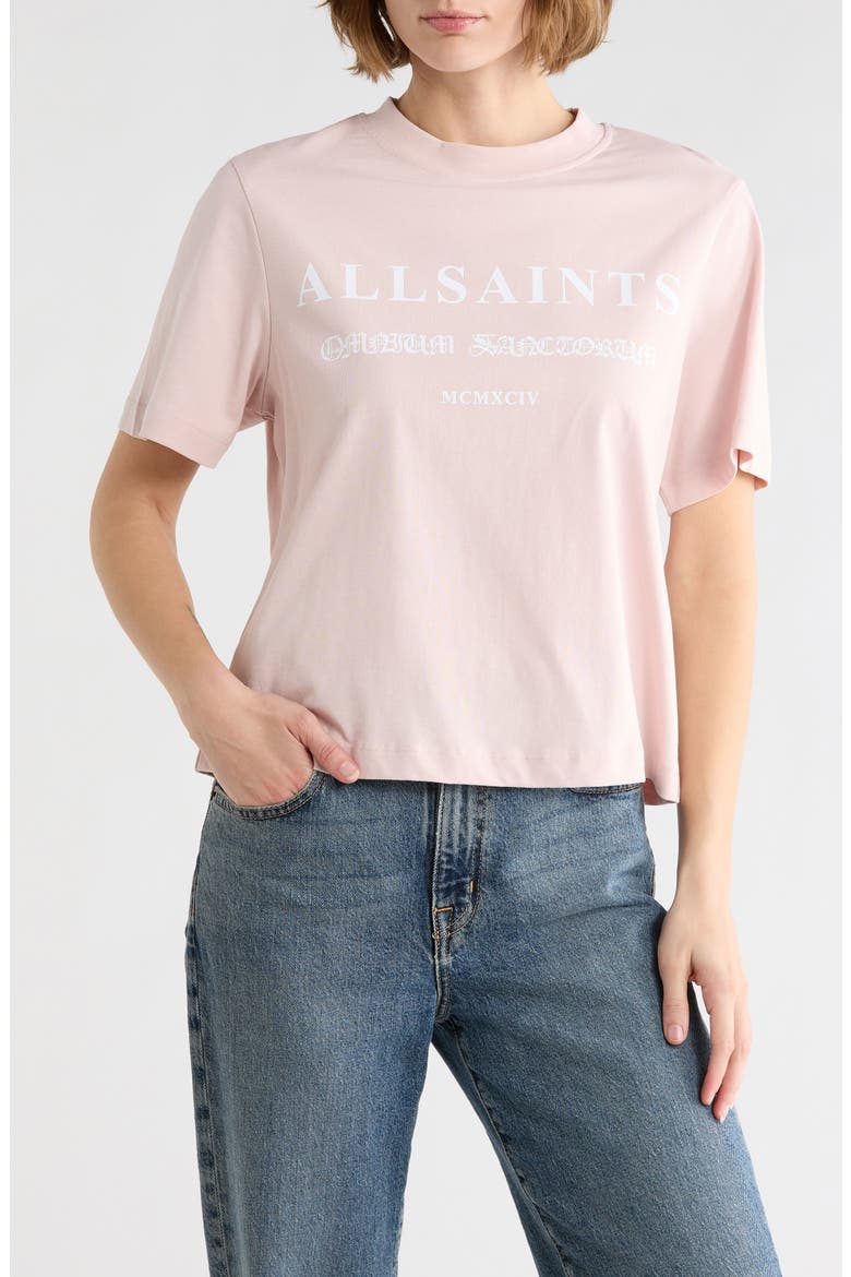 Lisa Omnium Cotton Graphic T-Shirt, Main, color, MAUVE CHALK PINK