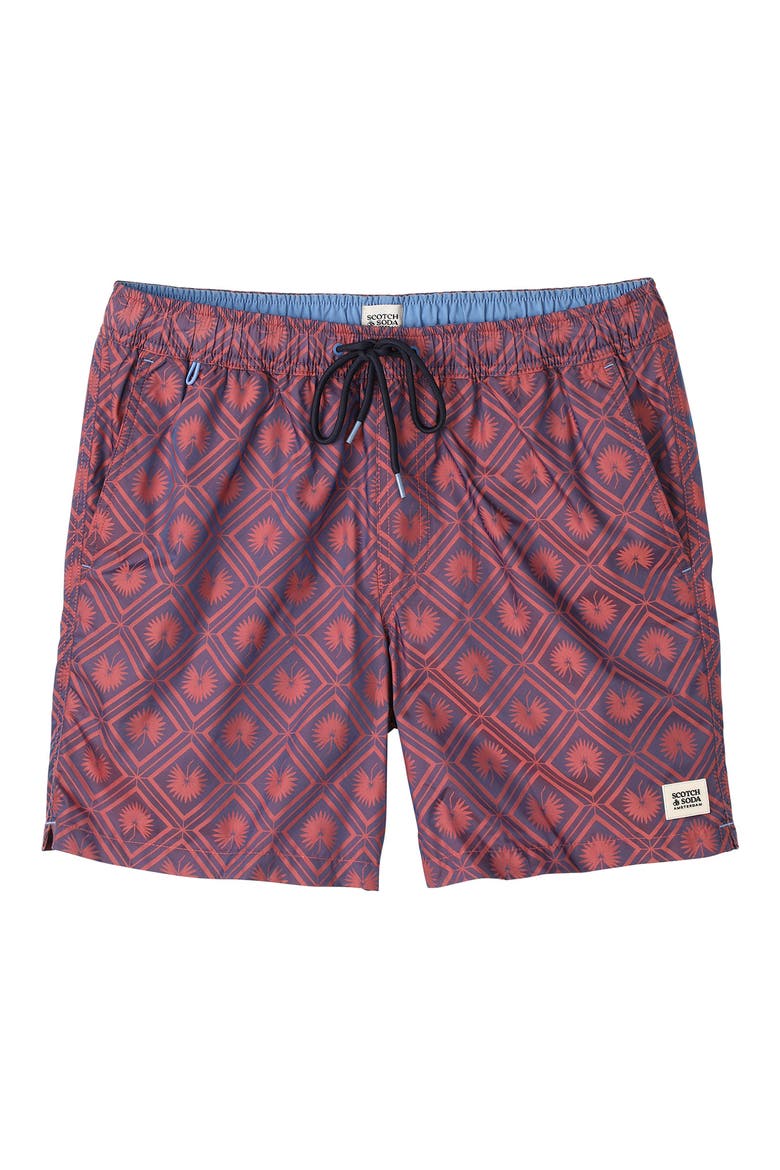 Diamond Swim Trunks, Main, color, LIGHT PASTEL RED