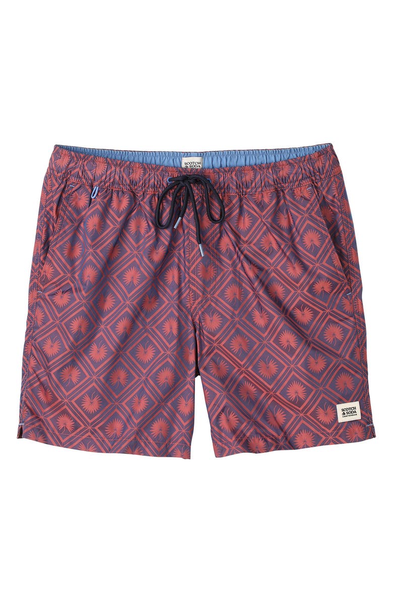 Scotch & Soda Diamond Swim Trunks, Main, color, Light Pastel Red