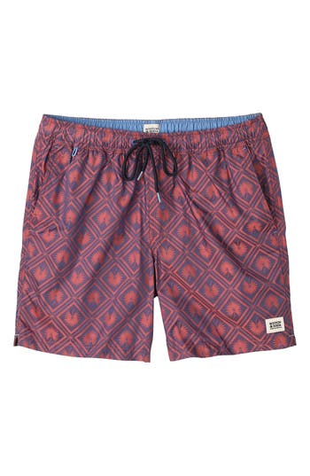 Scotch & Soda Diamond Swim Trunks In Light Pastel Red