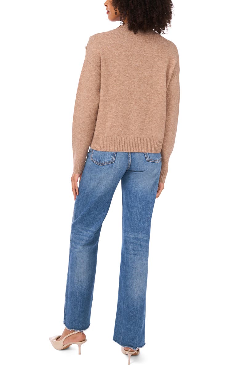 1.STATE Mock Neck Shoulder Button Sweater, Alternate, color, Taupe