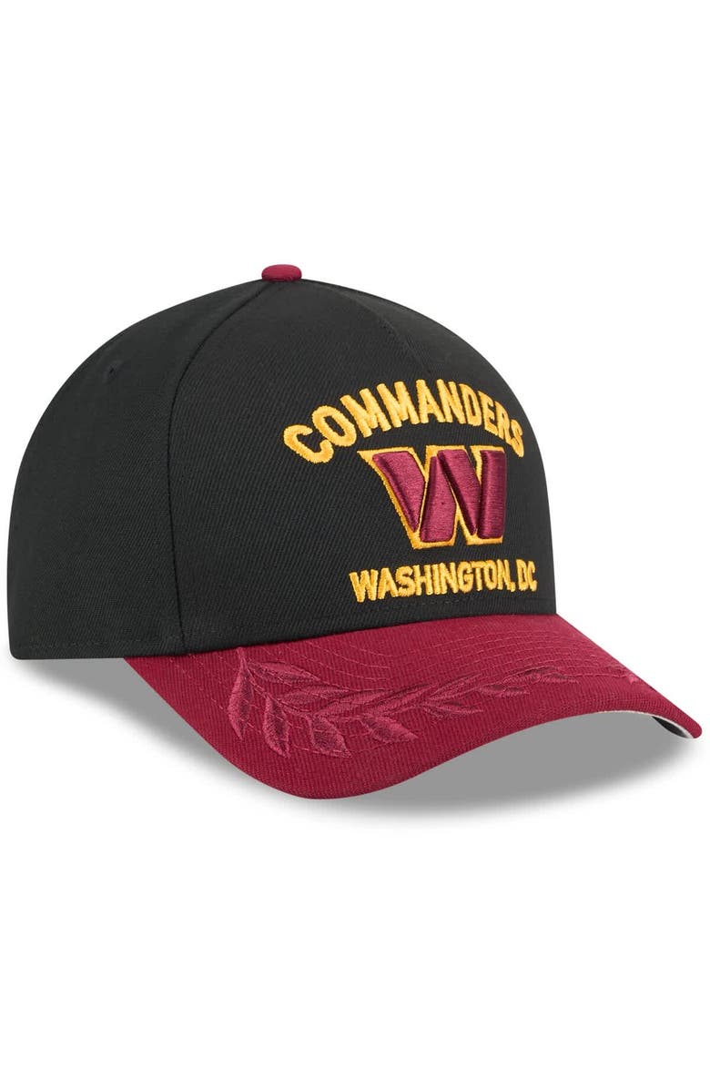 New Era Men's New Era Black/Burgundy Washington Commanders 2025 NFL Draft 9FORTY A-Frame M-Crown Adjustable Hat, Alternate, color, 