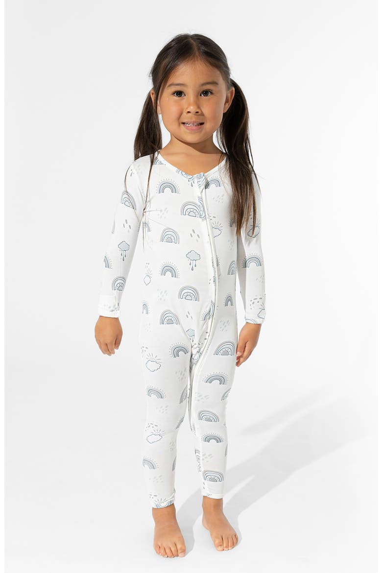 Baby Grey Rainbows Convertible Footie, Alternate, color, WHITE