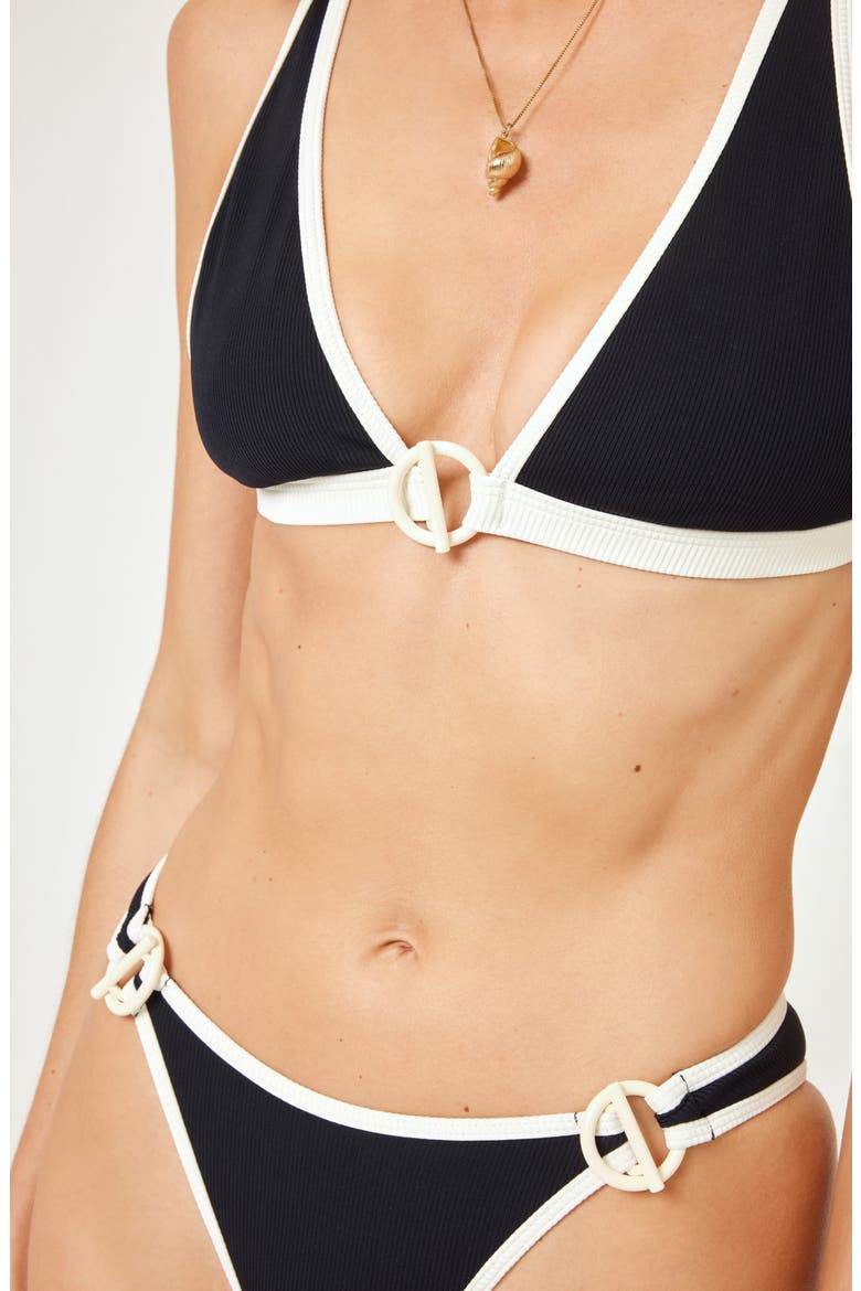 Caicos Bikini Top, Alternate, color, BLACK/ CREAM