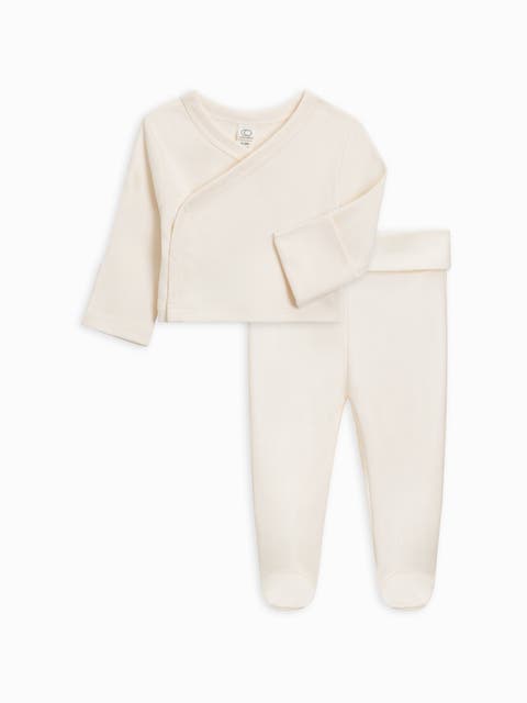 Organic Cotton Riley 2 Piece Wrap Top and Pant Set