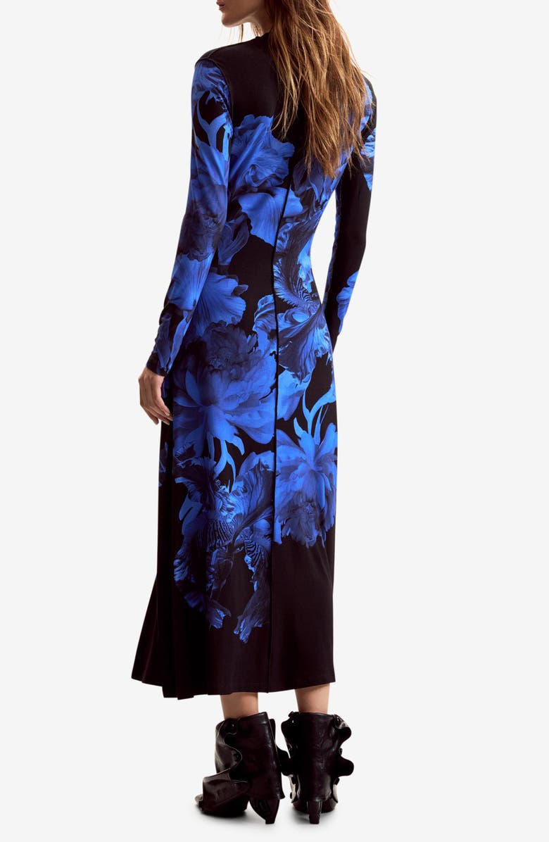Desigual Floral Print Long Sleeve Dress, Alternate, color, 