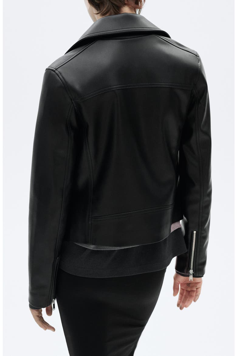 Faux Leather Moto Jacket, Alternate, color, BLACK