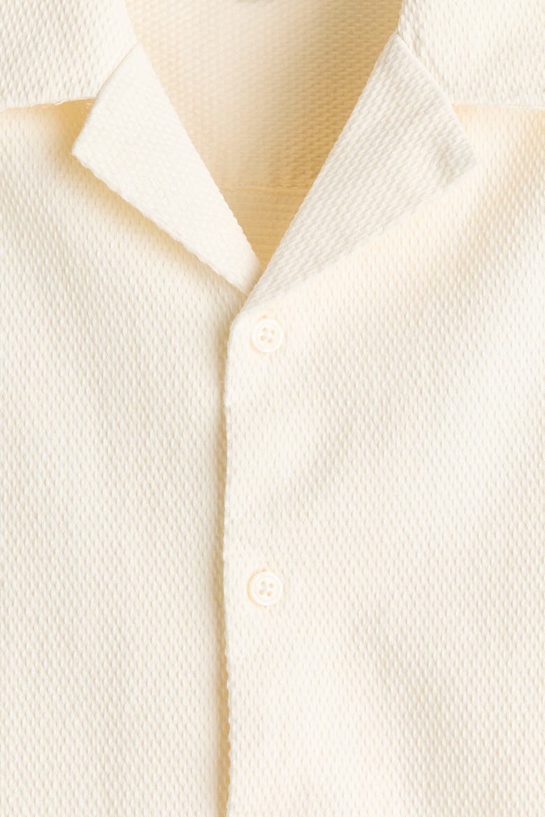 Relaxed-fit Waffled Resort Shirt, Alternate, color, Cream