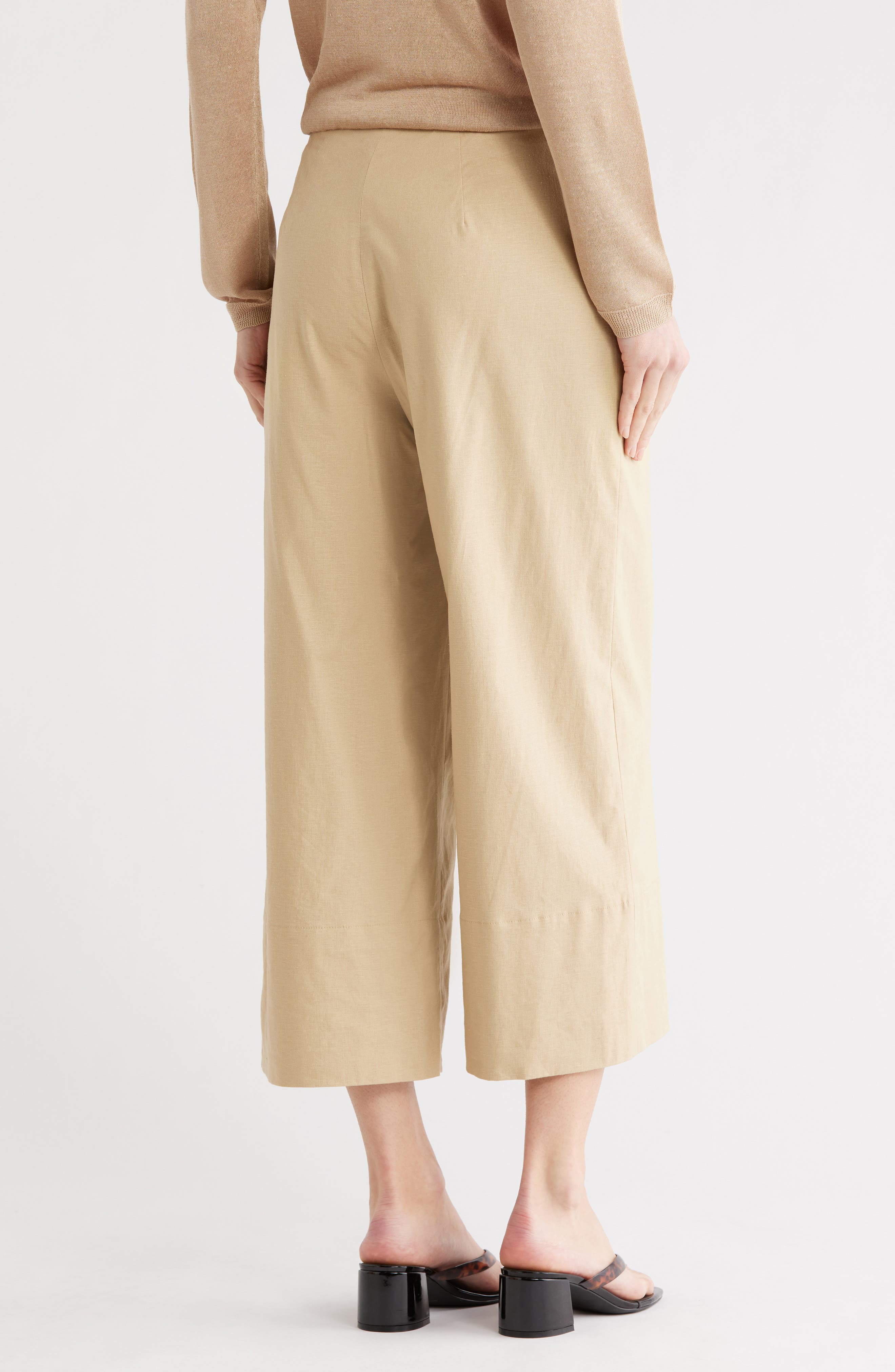 Linen Blend Crop Wide Leg Pants - image 4
