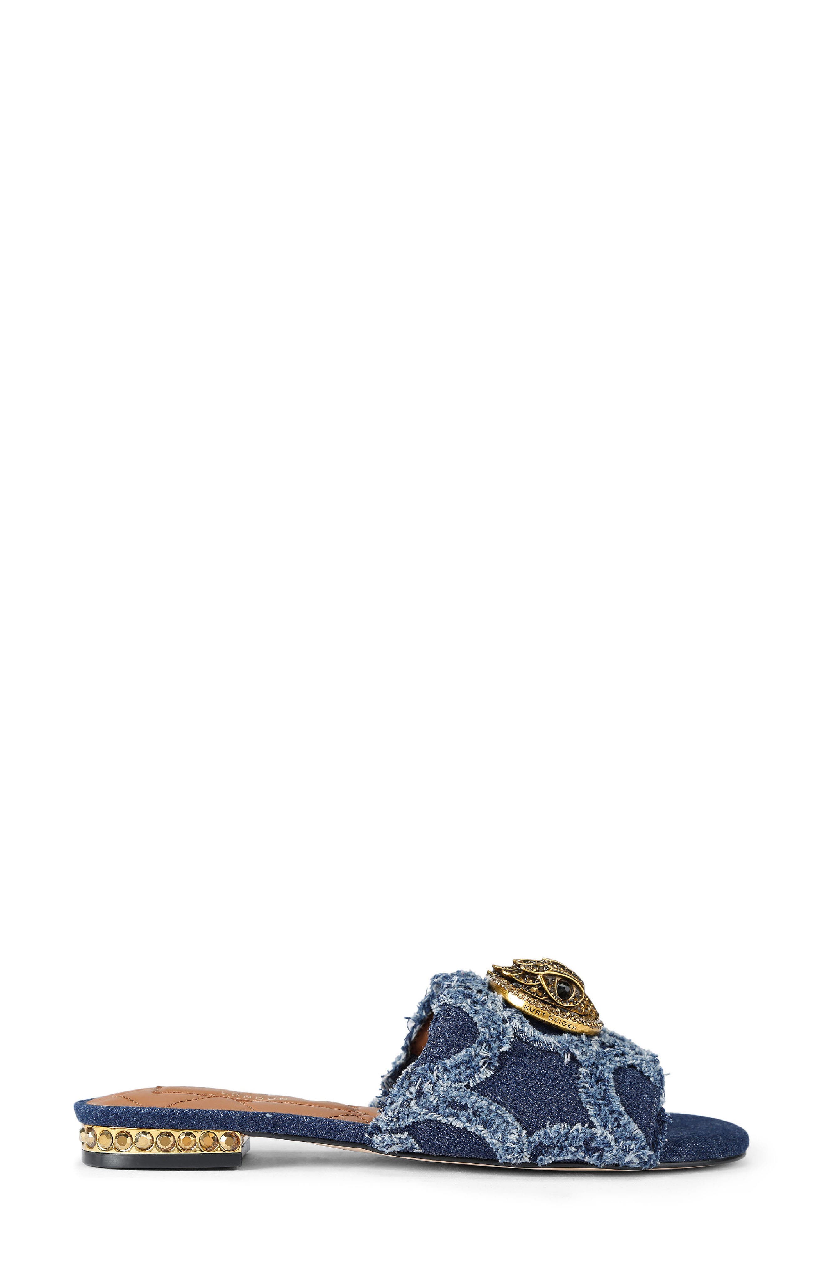 Kurt Geiger London Chelsea Leather Slide Sandal, Main, color, Light/ Pastel Blue