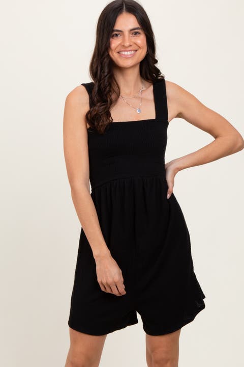 Ribbed Smocked Bodice Romper
