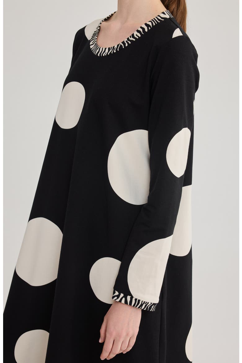 Sofia Printed Cotton Jersey Dress, Alternate, color, Polka Dots