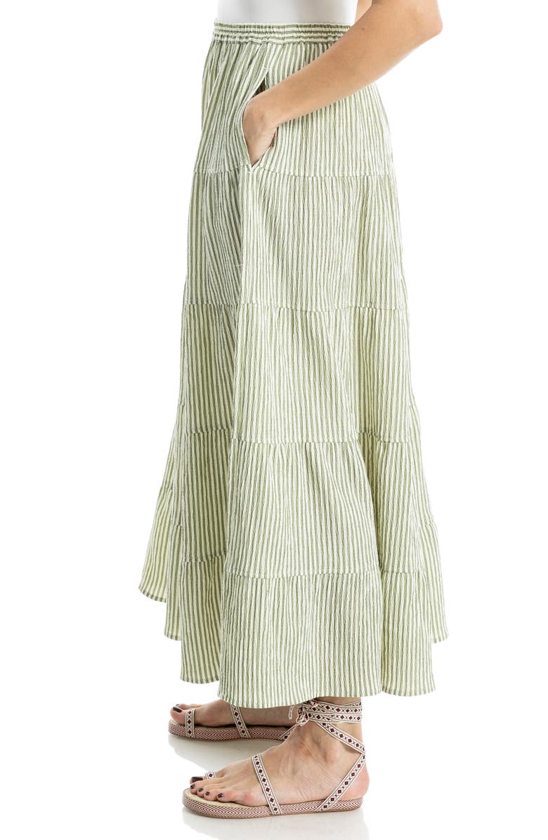 MAX STUDIO Stripe Tiered Maxi Skirt, Alternate, color,