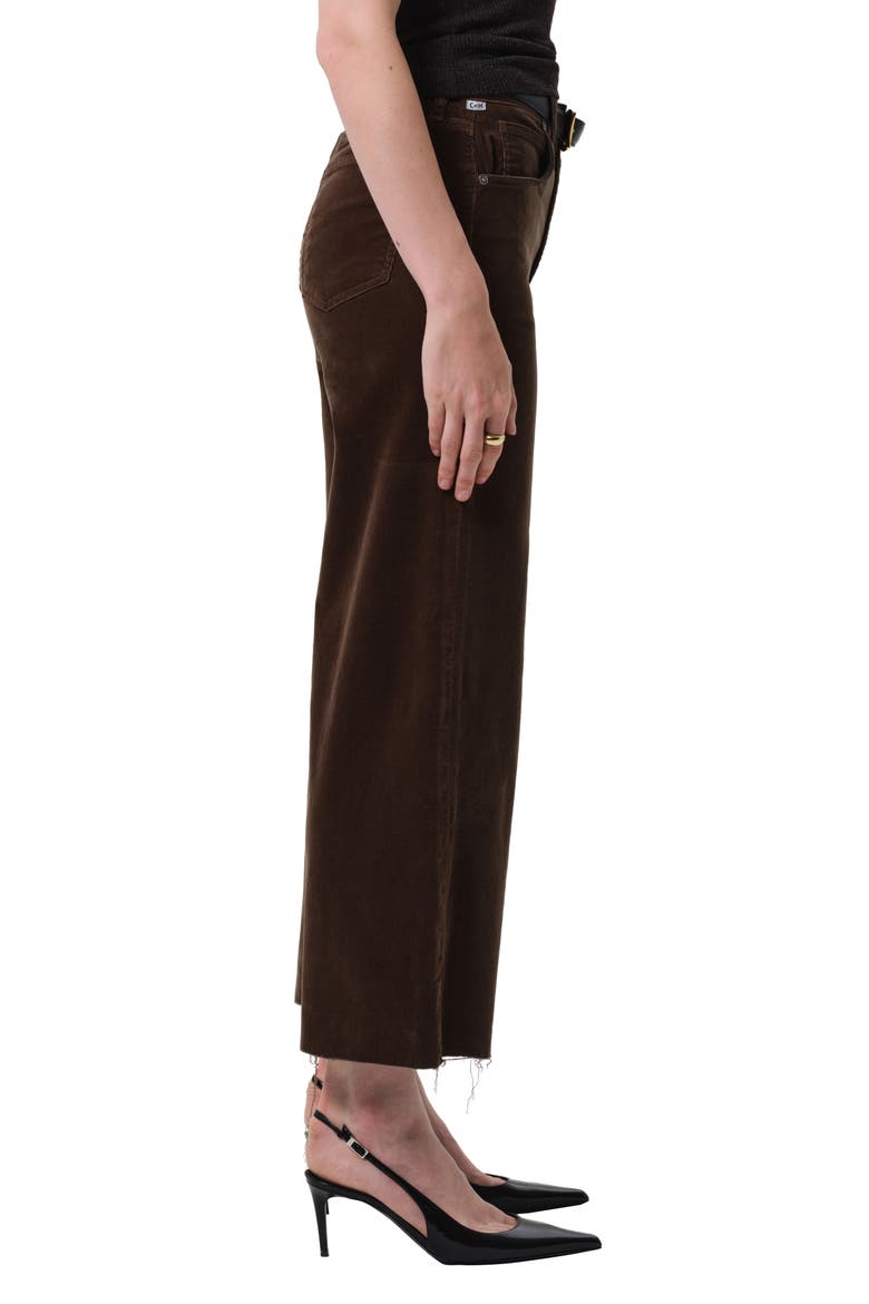 Lyra Raw Hem Ankle Wide Leg Corduroy Pants, Alternate, color, COSTES MEDIUM DARK GREEN