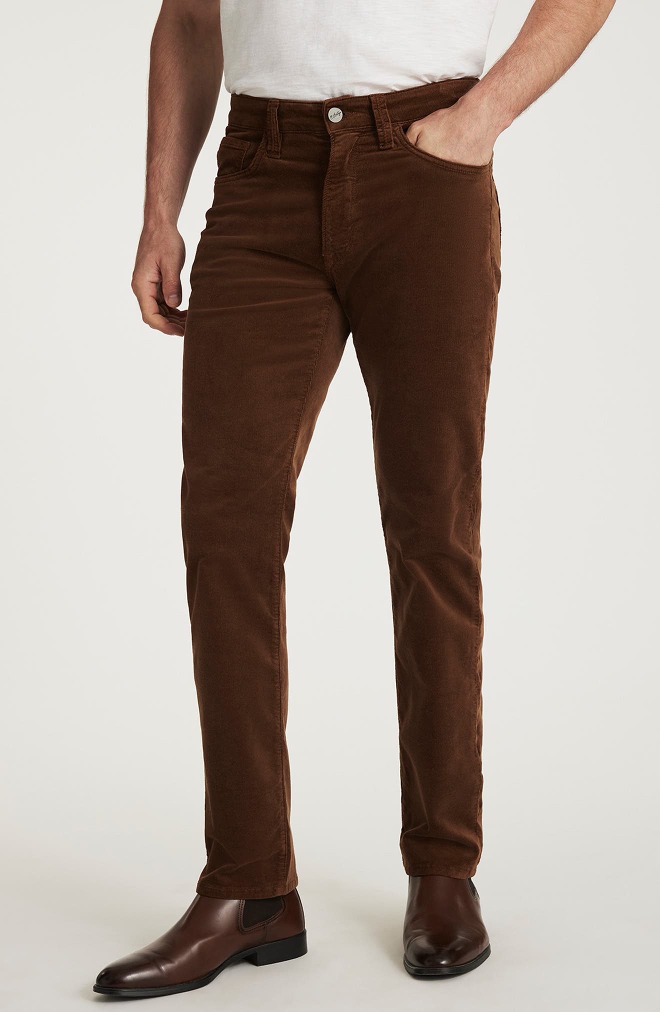 34 Heritage Courage Straight Leg Corduroy Pants in Bourbon Cord 