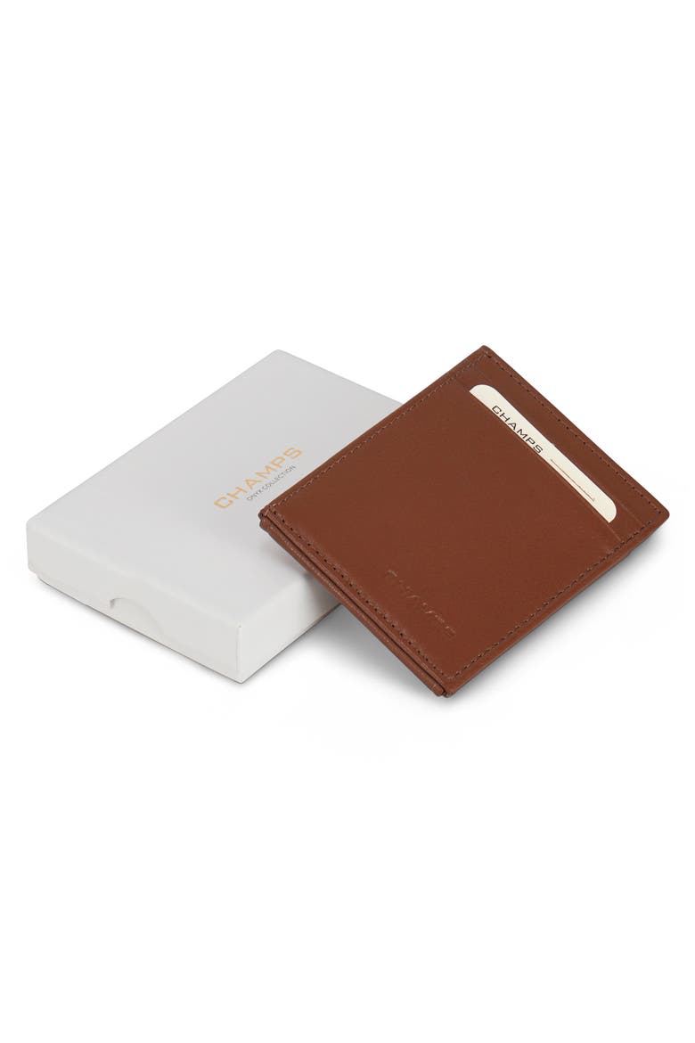 Onyx Leather RFID Hybrid Card Case, Alternate, color, BROWN
