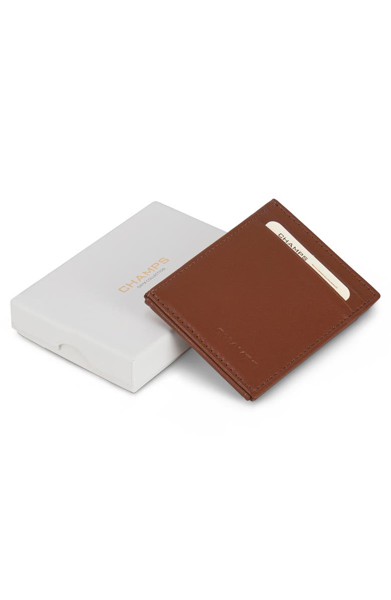 CHAMPS Onyx Leather RFID Hybrid Card Case, Alternate, color, Brown