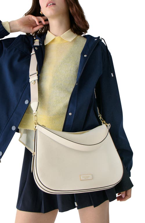 Kate Spade New York Large Liv Pebble Leather Hobo Bag In White
