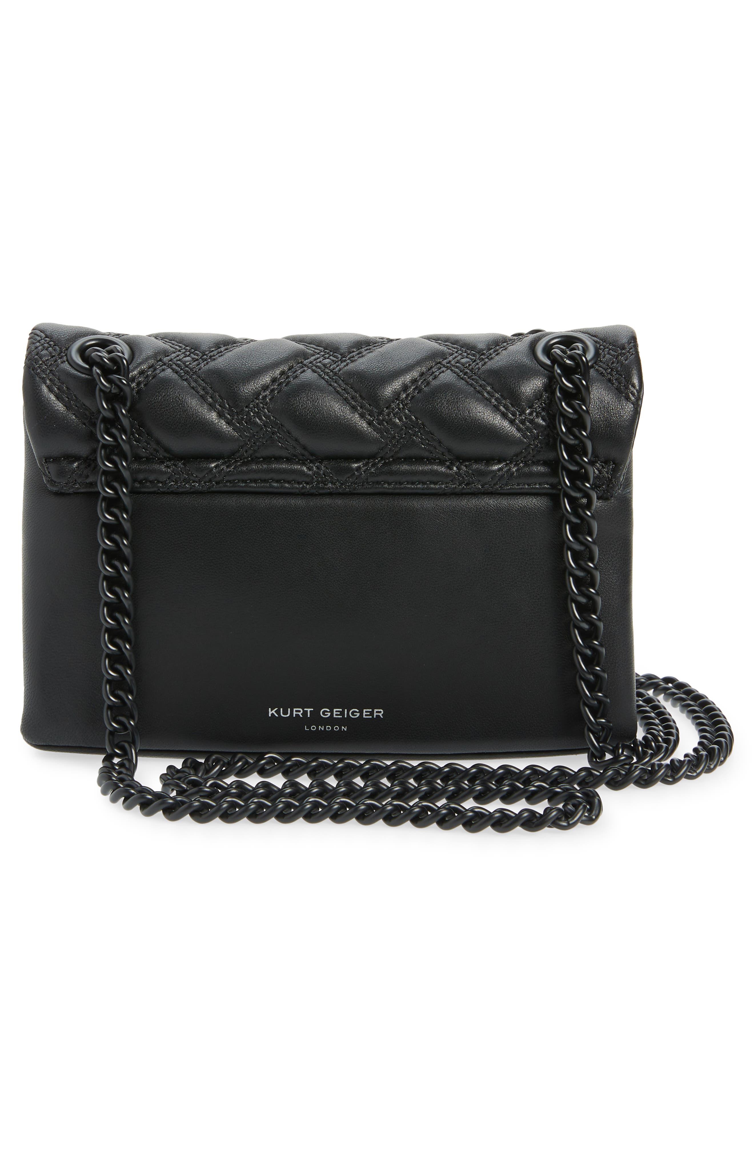 Kurt Geiger London Kensington Leather Mini Crossbody Bag, Alternate, color, Black