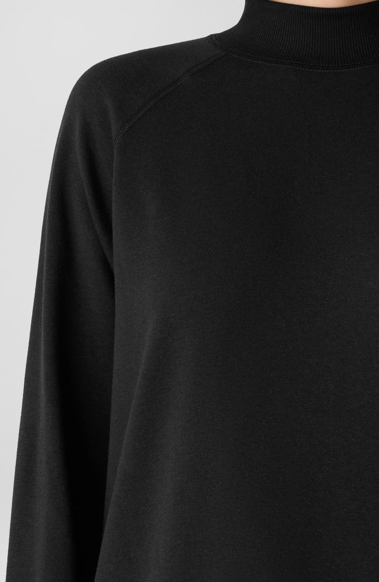 Eileen Fisher Mock Neck Long Sleeve Terry Shirt, Alternate, color, Black