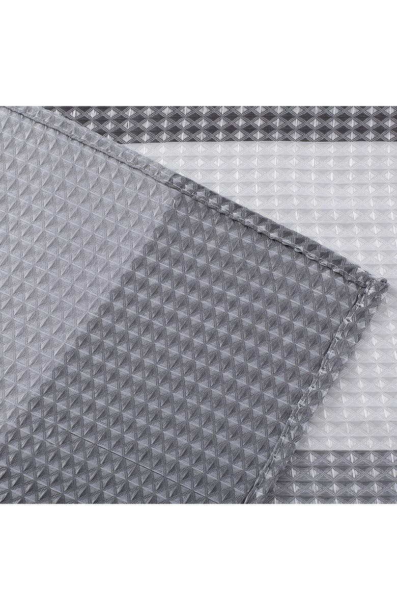 DAINTY HOME Shades Ombré Waffle Texture Shower Curtain, Alternate, color, Grey