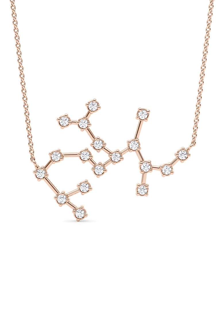 Sagittarius Constellation Lab Created Diamond Necklace, Main, color, 18K ROSE GOLD