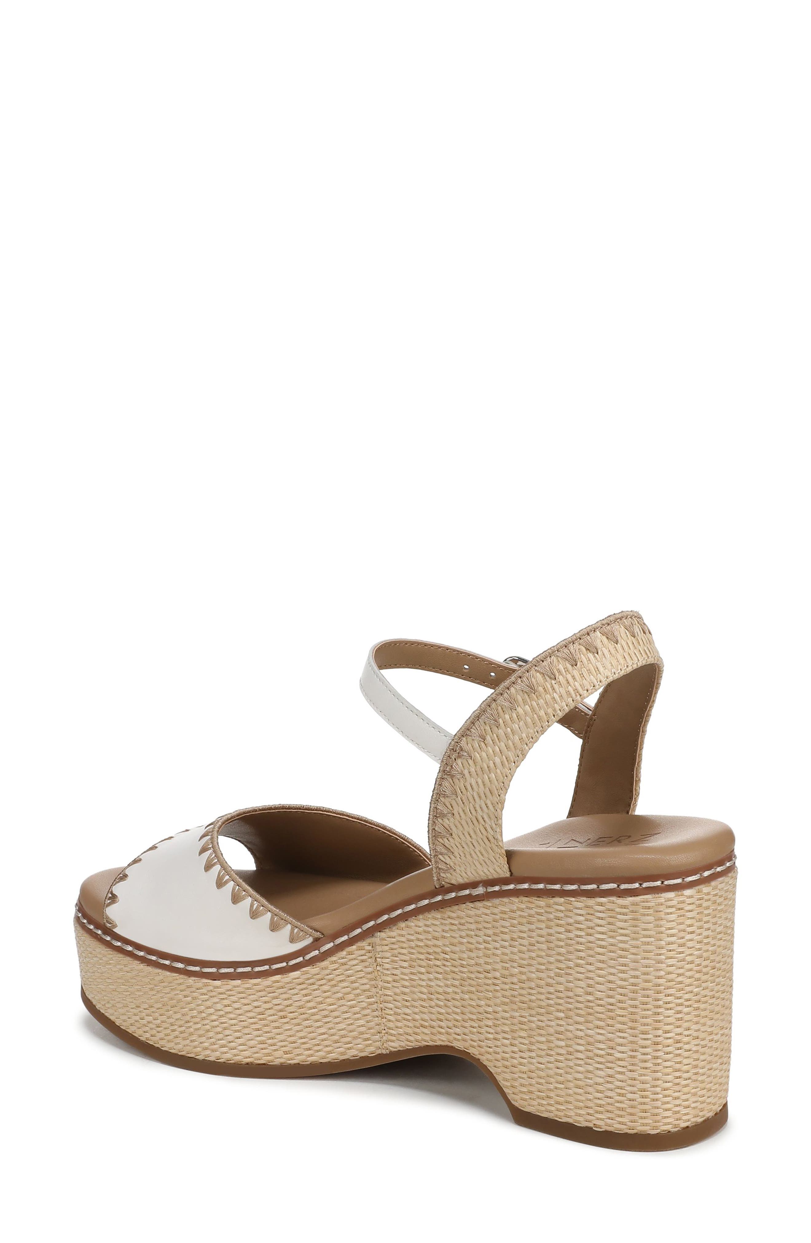 Della Platform Ankle Strap Sandal, Alternate, color, WARM WHITE/ NATURAL