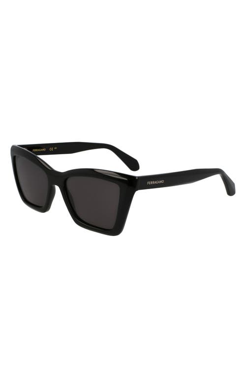 Ferragamo 53mm Rectangualr Sunglasses In Black