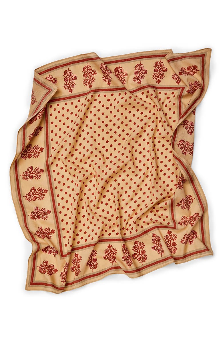 SAACHI Floral & Dot Print Bandana, Alternate, color, Brown