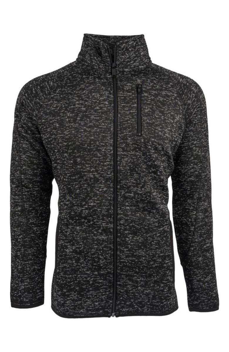 BURNSIDE Knit Sweater Jacket, Alternate, color, Heather Black