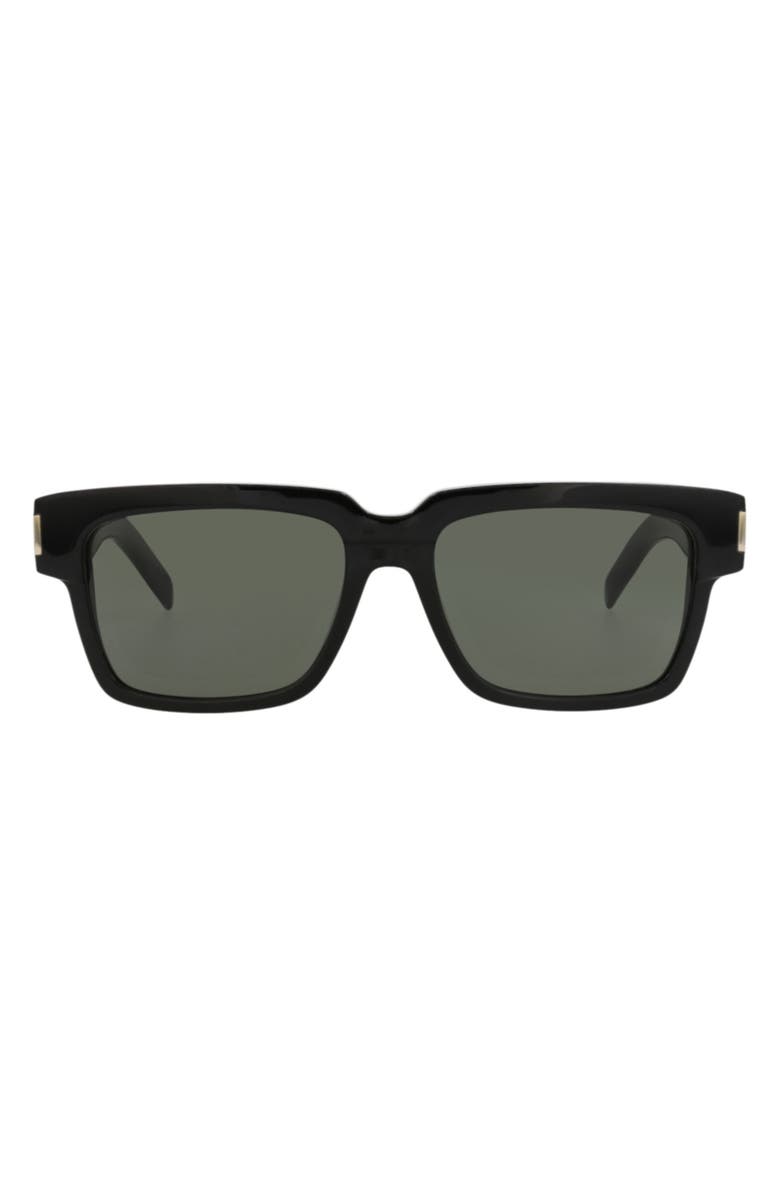 Saint Laurent 55mm Square Sunglasses, Main, color, Black Havana Grey