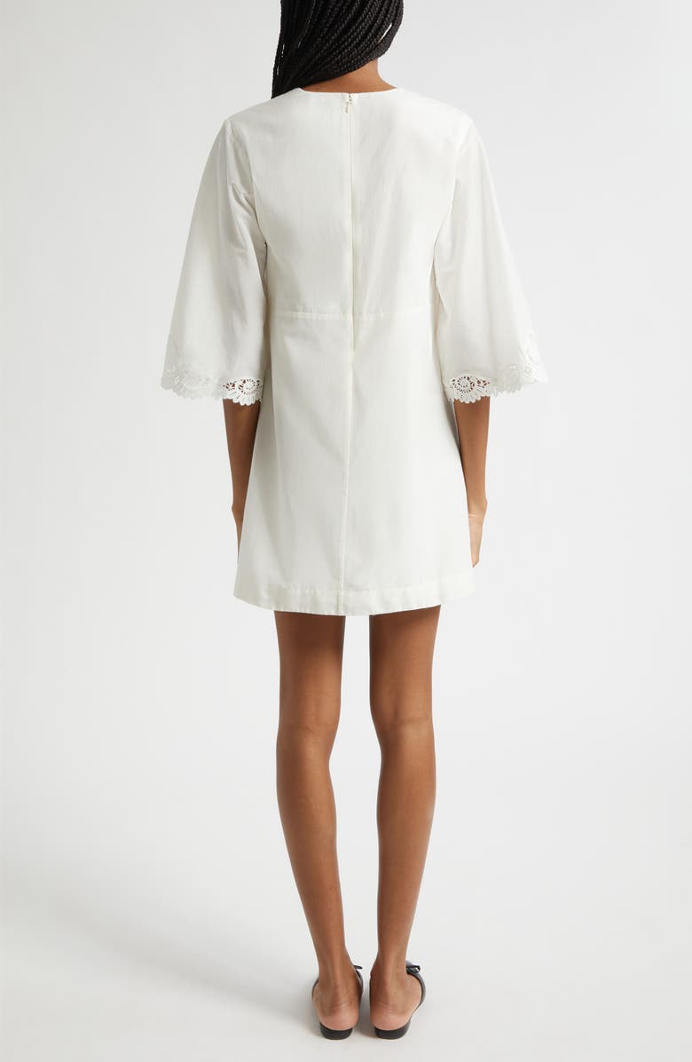 POSSE Darya Broderie Trim Kaftan Minidress, Alternate, color, Cream