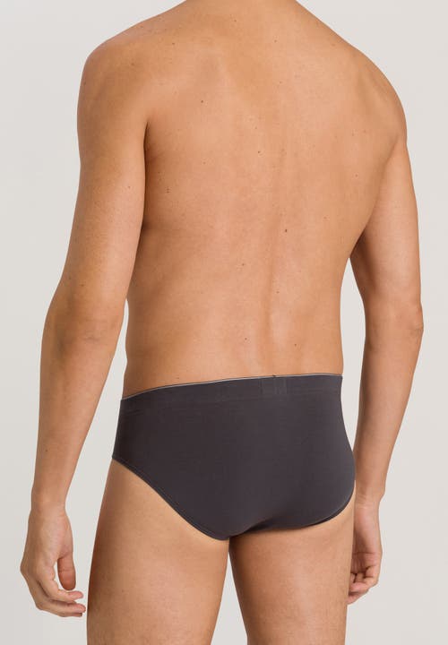 Hanro Cotton Essentials Cotton Brief In Coal Grey