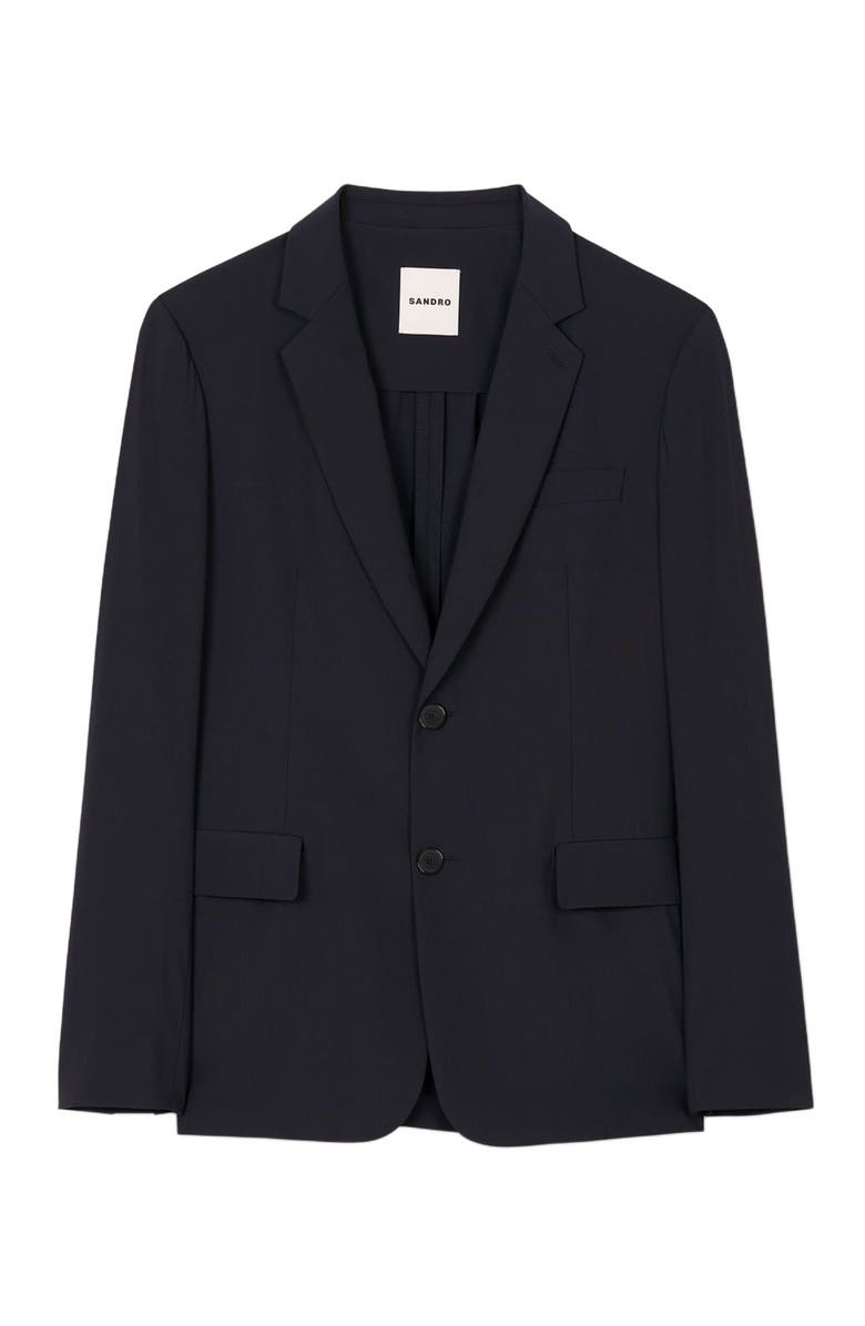 SANDRO Wool suit jacket, Alternate, color, Navy Blue