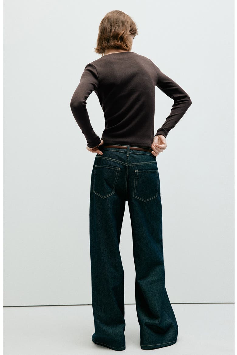 Long Sleeve Bateau Neck T-Shirt, Alternate, color, CHOCOLATE