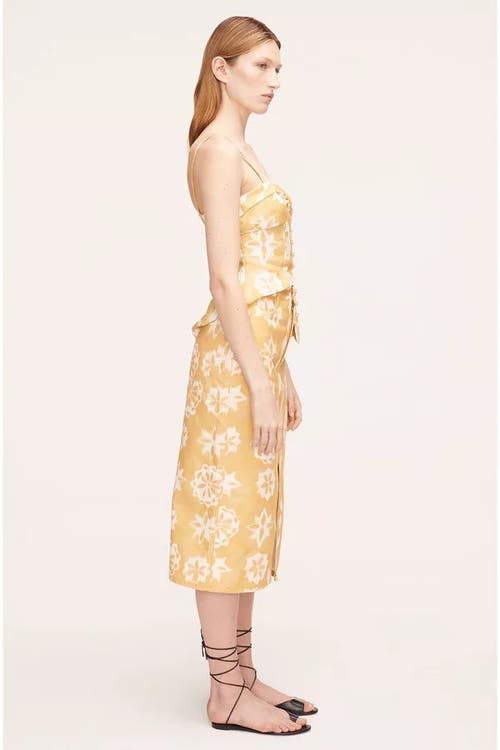 REBECCA TAYLOR REBECCA TAYLOR PAPER FLEUR COTTON CANVAS MIDI SKIRT 