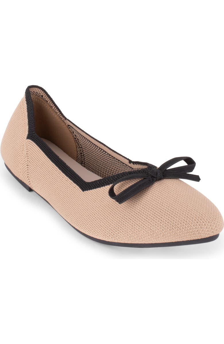 Tahari Tortuga Ballet Flat, Main, color, Camel/ Black
