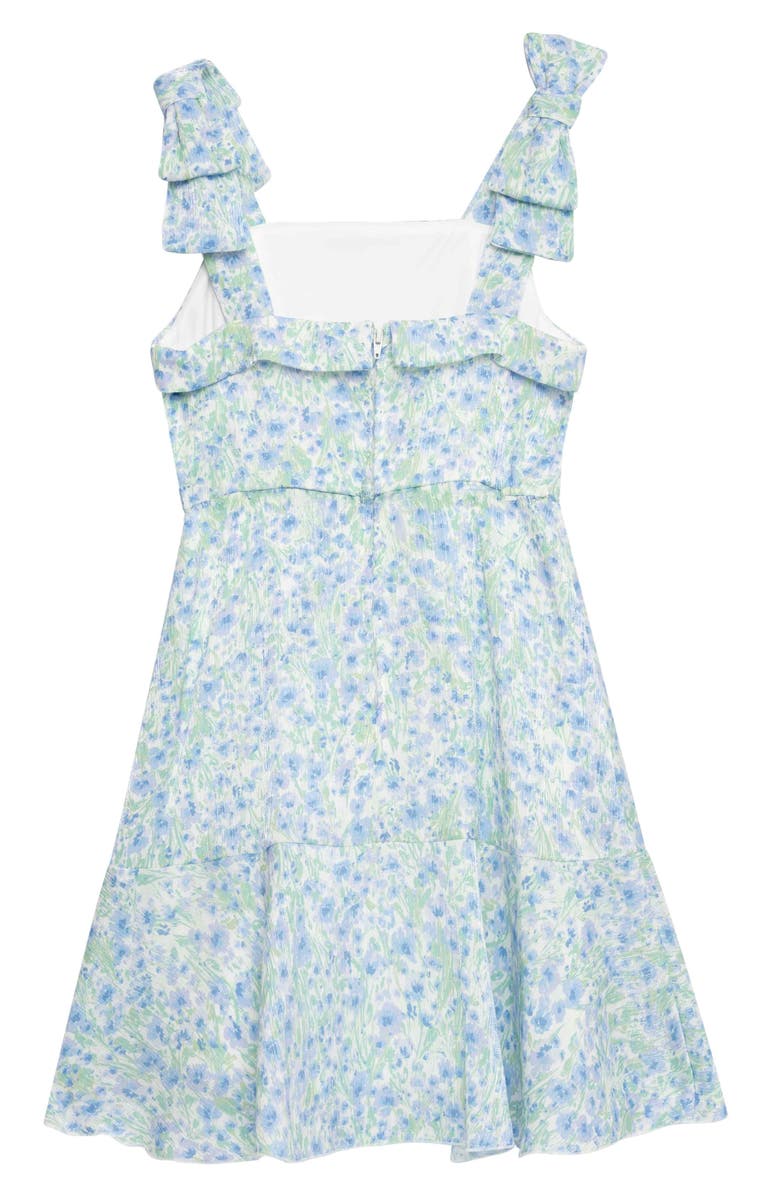 Speechless Kids' Shimmer Floral Bow Strap Dress, Alternate, color, 