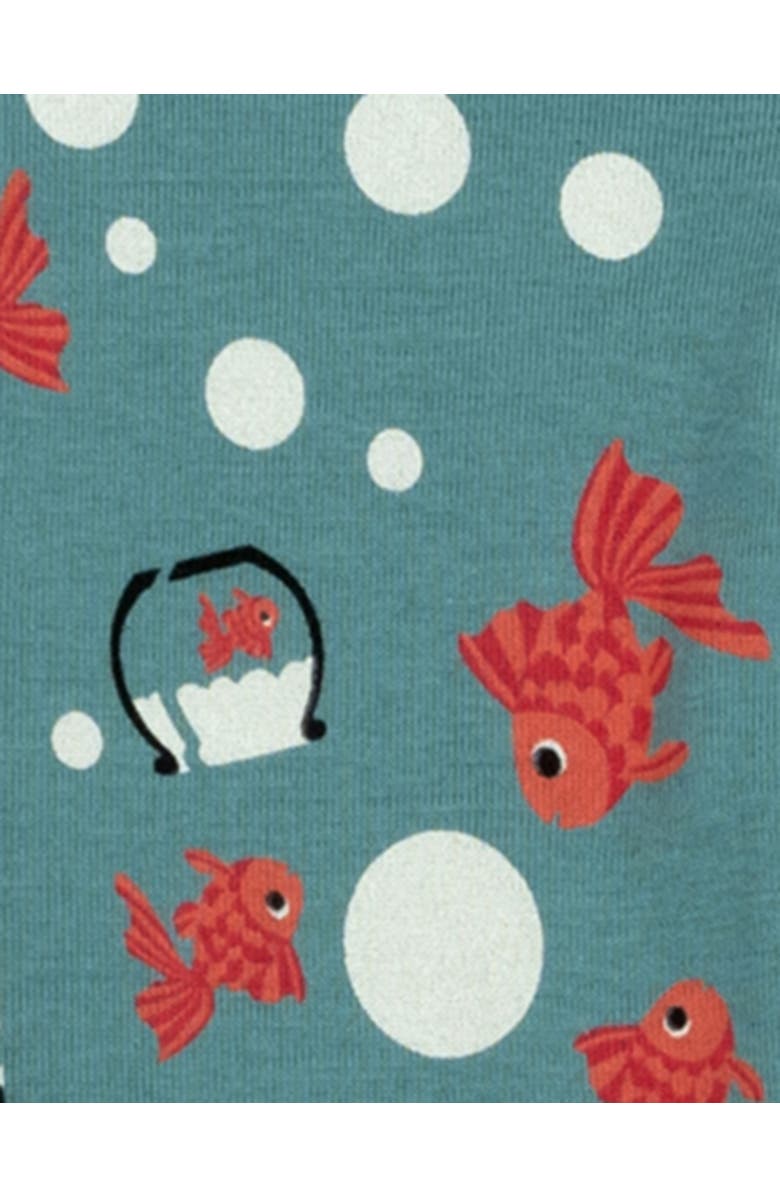 Leveret Footed Cotton Matching Family Pajamas, Nature & Water Prints, Alternate, color, Fish Tank
