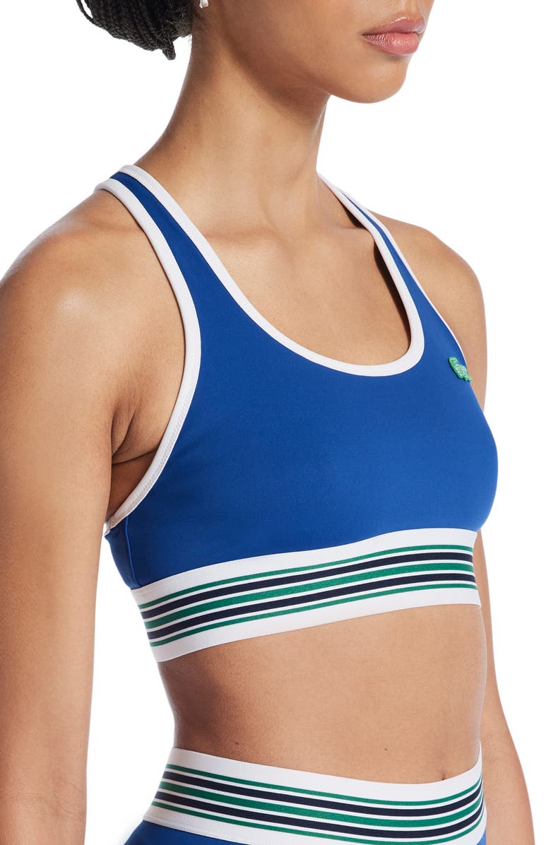Lacoste x BANDIER Stripe Band Racerback Sports Bra, Alternate, color,