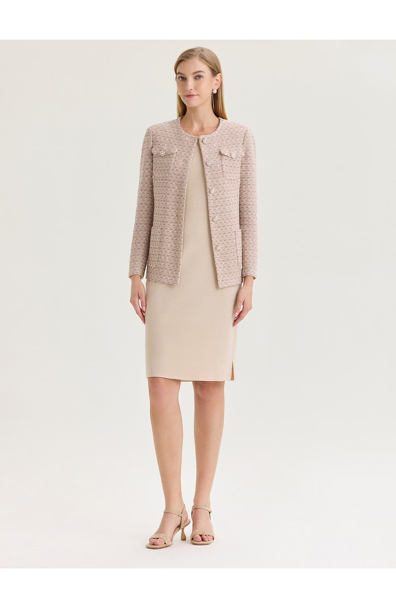 Misook Sleeveless Sheath Knit Dress, Alternate, color, Biscotti