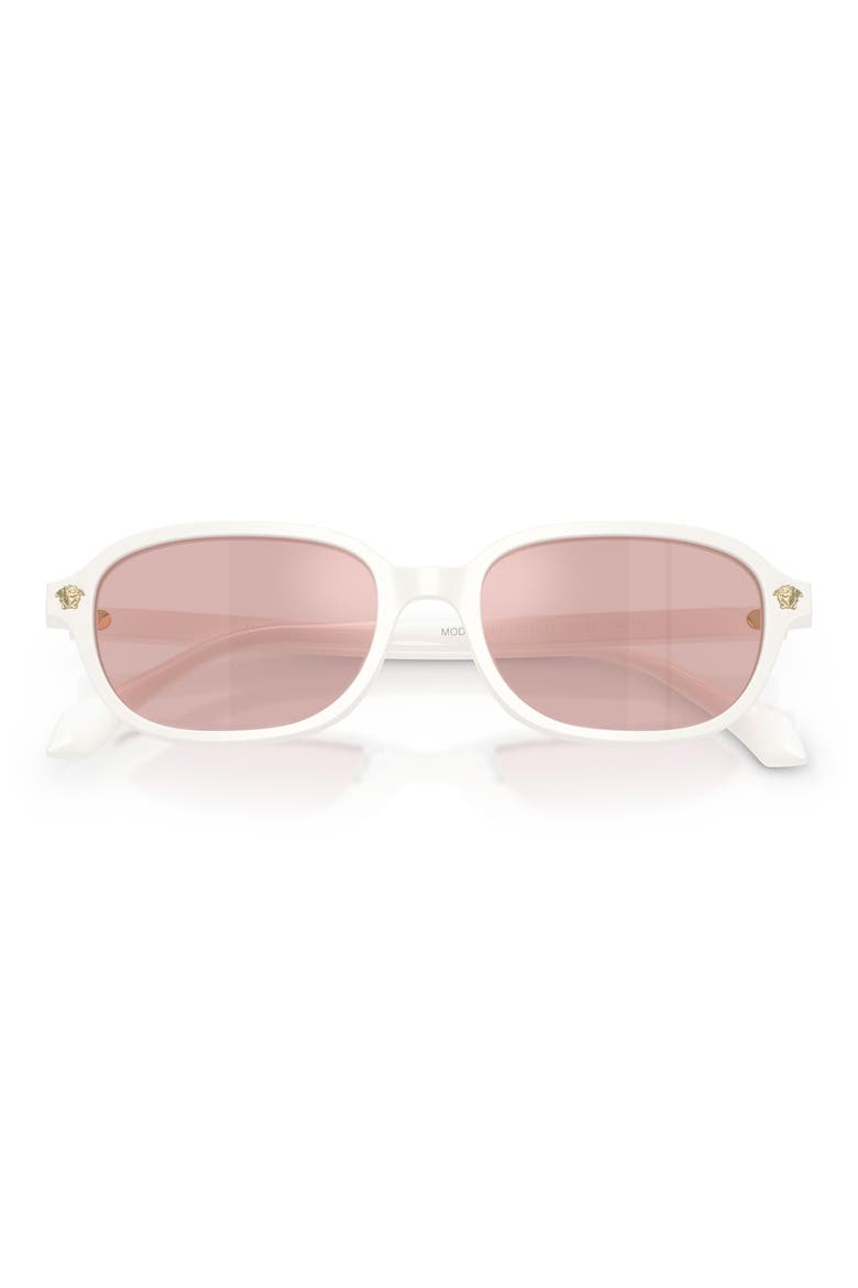 53mm Pillow Sunglasses, Alternate, color, WHITE TALC / PINK MIRROR GOLD