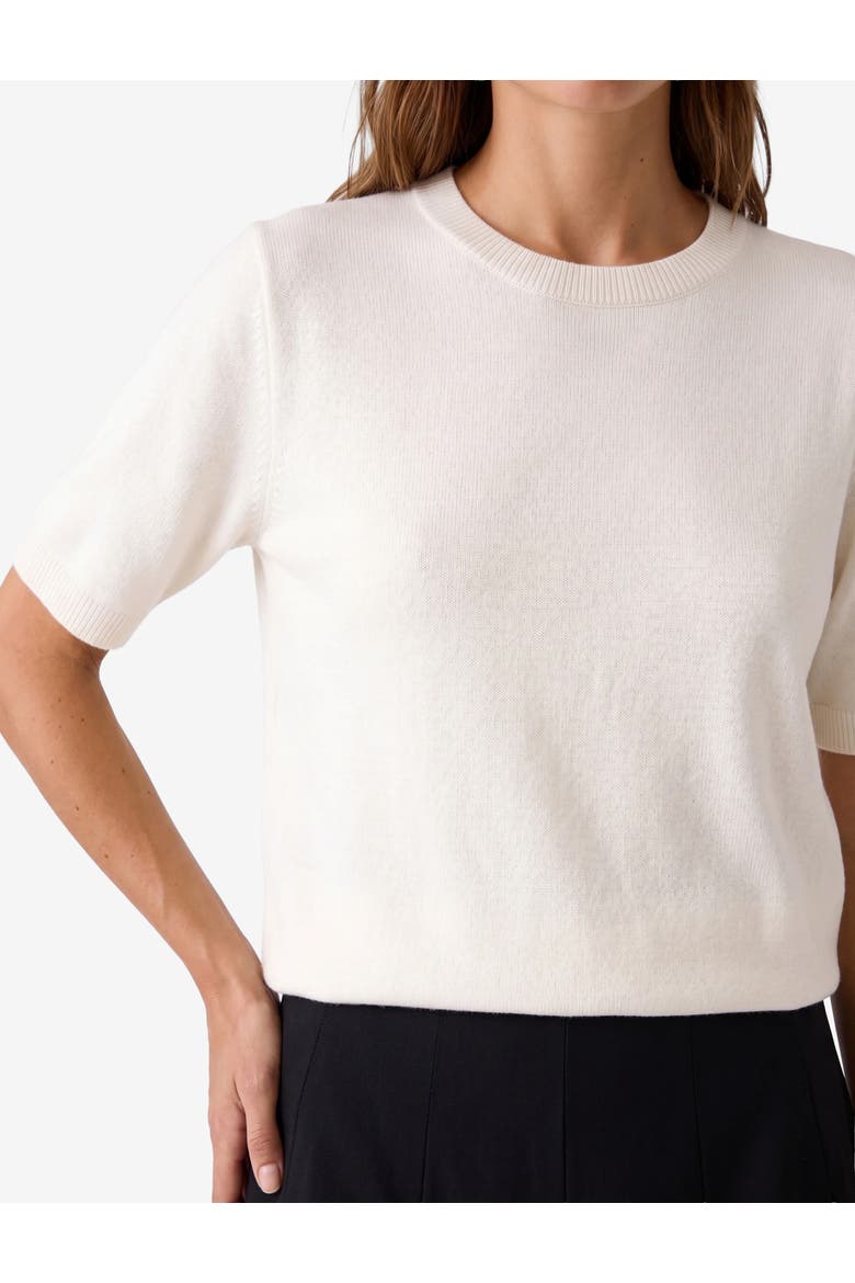 Short Sleeve Knit T-Shirt, Alternate, color, ECRU