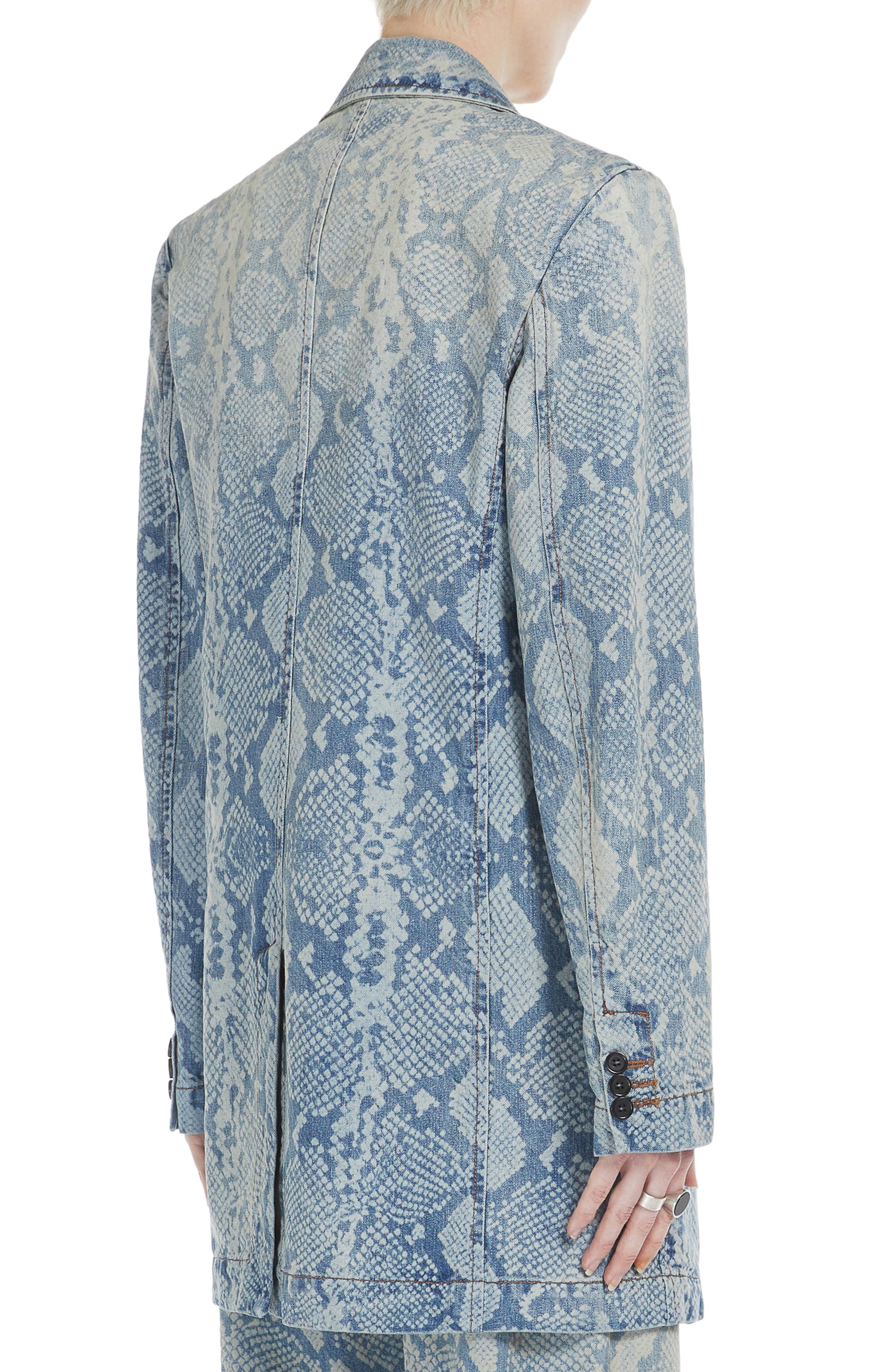 Python Print Denim Longline Sport Coat - image 2