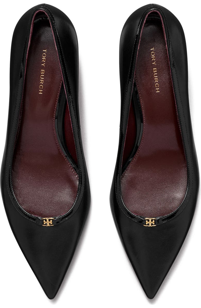 Tory Burch Double T Buckle Kitten Heel Pump, Alternate, color, Perfect Black / Perf