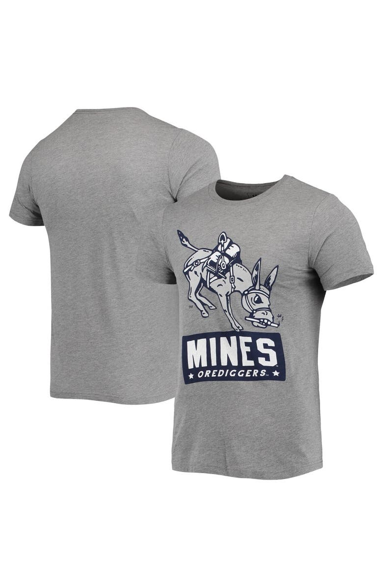 HOMEFIELD Men's Homefield Gray Colorado School of Mines Orediggers Vintage Blaster the Burro T-Shirt, Main, color,