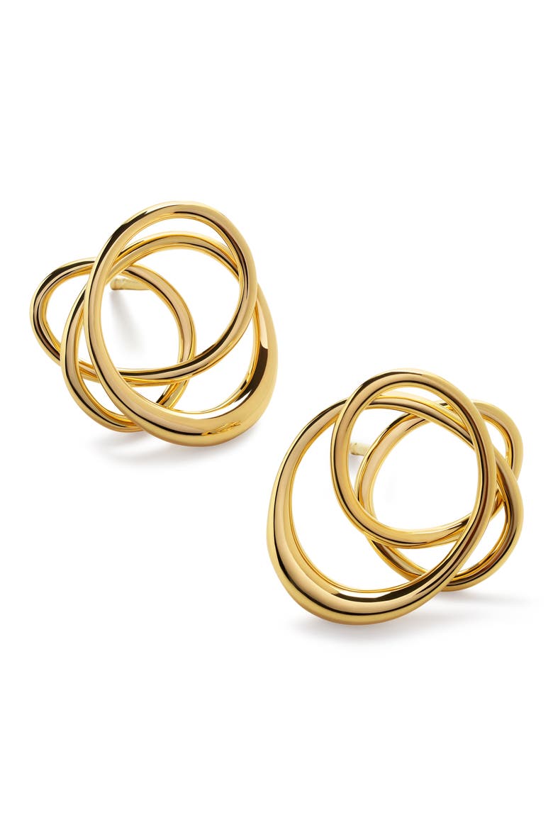 Nura Wrap Stud Earrings, Main, color, 18CT GOLD VERMEIL
