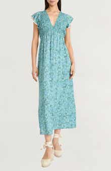 The Good Journey Flutter Sleeve Maxi Dress