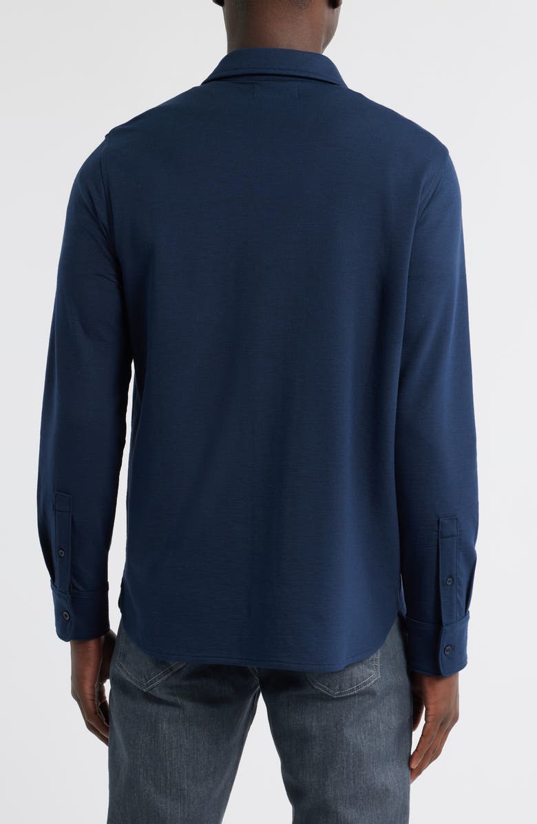 Nordstrom Knit Button-Up Shirt, Alternate, color, Navy Iris Heather