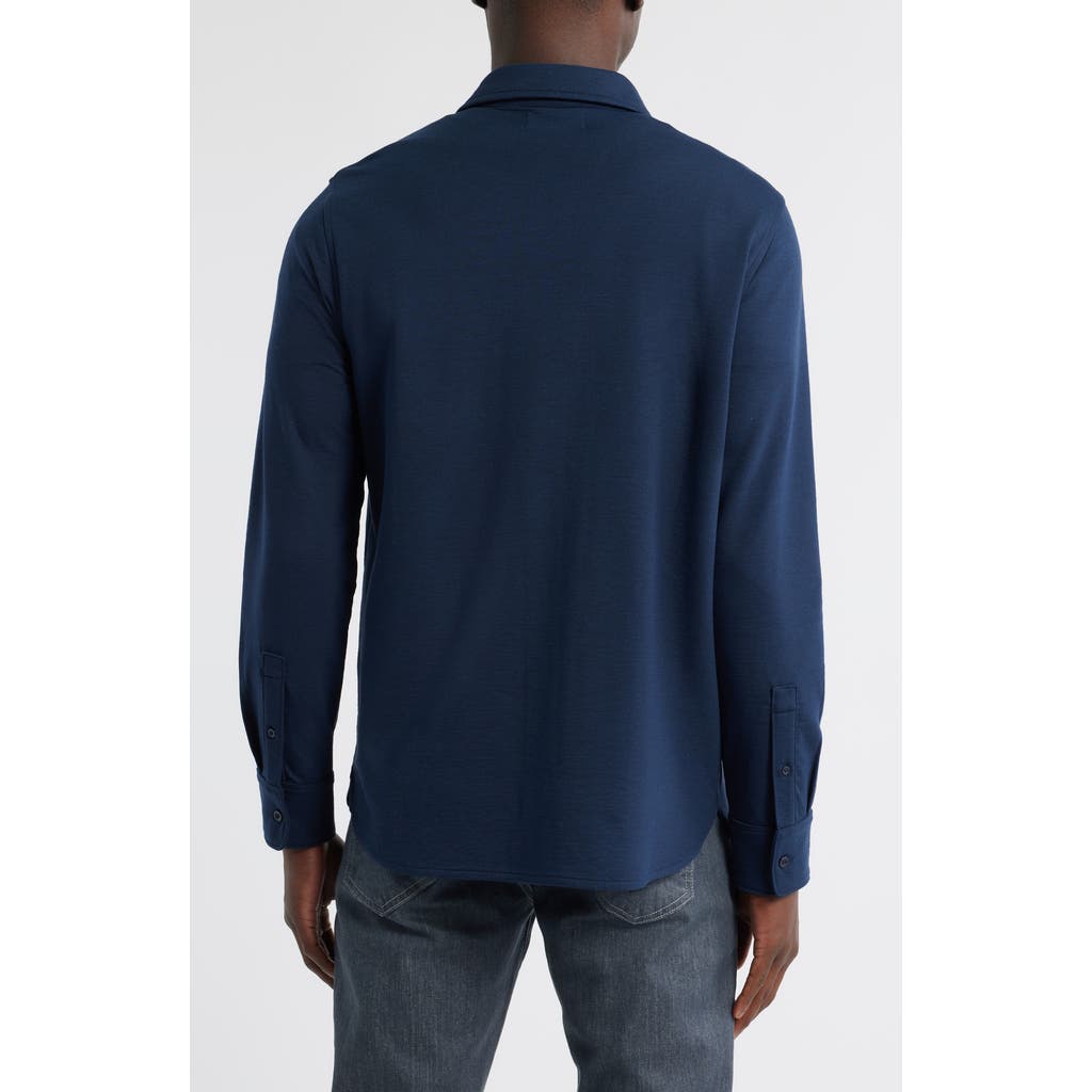 Nordstrom Knit Button-up Shirt In Blue